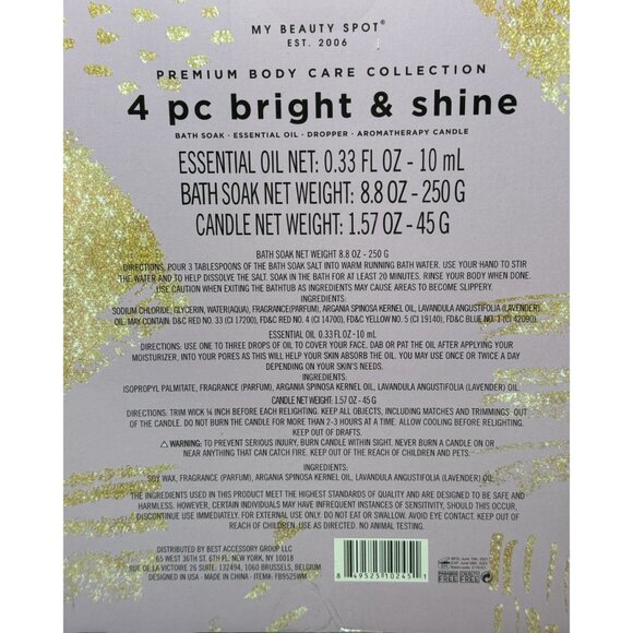 My Beauty Spot 4 Pc Bright & Shine Premium Body Care Collection - Picture 3 of 3